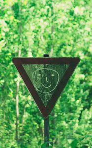 Preview wallpaper sign, face, drawing, smile, forest, trees