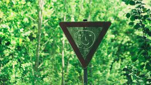 Preview wallpaper sign, face, drawing, smile, forest, trees