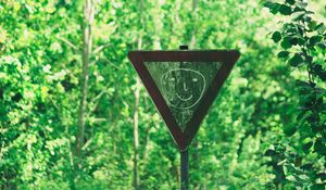 Preview wallpaper sign, face, drawing, smile, forest, trees