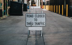 Preview wallpaper sign, inscription, closed, road