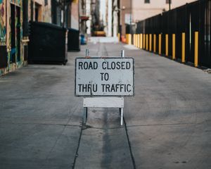 Preview wallpaper sign, inscription, closed, road