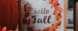 Preview wallpaper sign, inscription, pumpkin, autumn