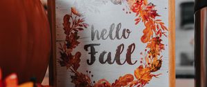 Preview wallpaper sign, inscription, pumpkin, autumn