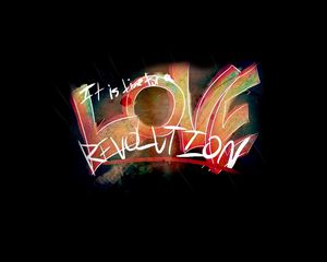 Preview wallpaper sign, love, revolution, style, letters, background