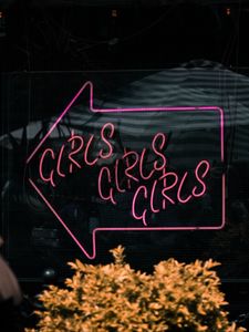 Preview wallpaper sign, neon, arrow, text