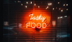 Preview wallpaper sign, neon, text, red