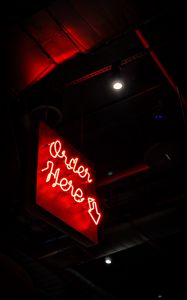 Preview wallpaper sign, neon, text, red, dark