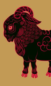 Preview wallpaper sign of the zodiac, goat, art, minimalism