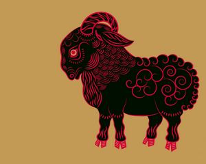 Preview wallpaper sign of the zodiac, goat, art, minimalism