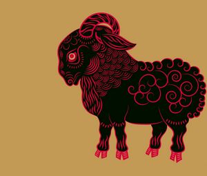 Preview wallpaper sign of the zodiac, goat, art, minimalism