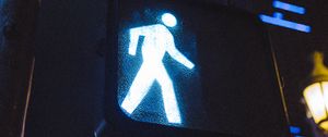 Preview wallpaper sign, pedestrian crossing, neon