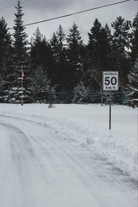 Preview wallpaper sign, speed, limit, road, winter