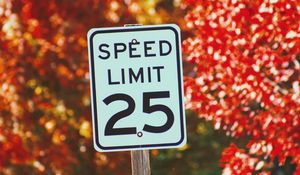 Preview wallpaper sign, speed, restriction, autumn