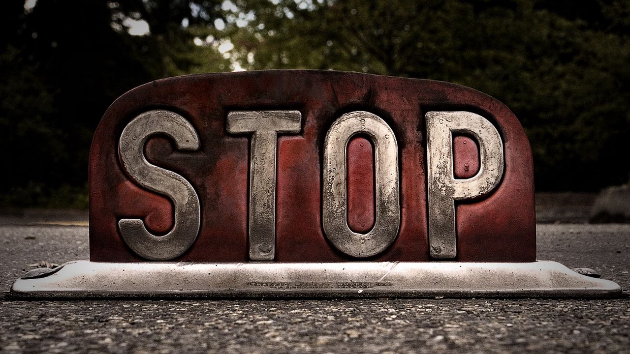 Wallpaper sign, stop, road, red