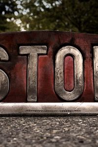 Preview wallpaper sign, stop, road, red