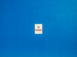 Preview wallpaper sign, wall, minimalism, blue