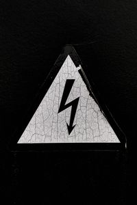 Preview wallpaper sign, warning, danger, electricity, black and white