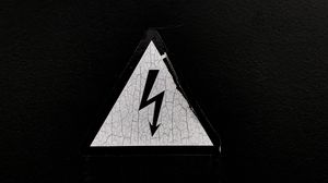 Preview wallpaper sign, warning, danger, electricity, black and white