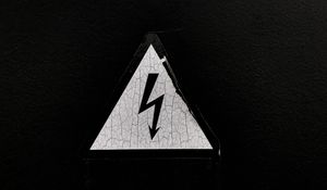 Preview wallpaper sign, warning, danger, electricity, black and white