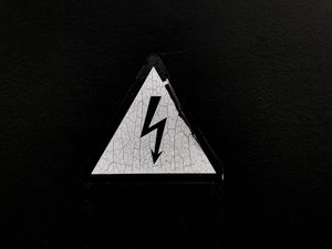 Preview wallpaper sign, warning, danger, electricity, black and white
