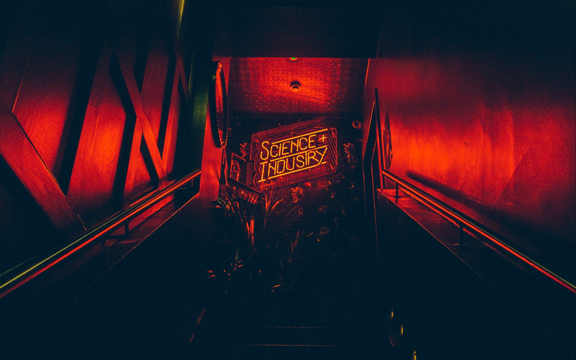 Download wallpaper 1920x1200 signboard, inscription, ladder, dark