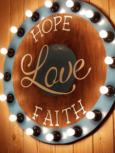 Preview wallpaper signboard, inscription, love, lamp