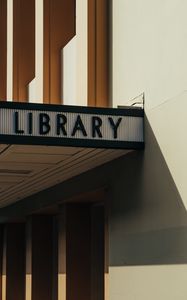 Preview wallpaper signboard, library, inscription