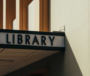 Preview wallpaper signboard, library, inscription