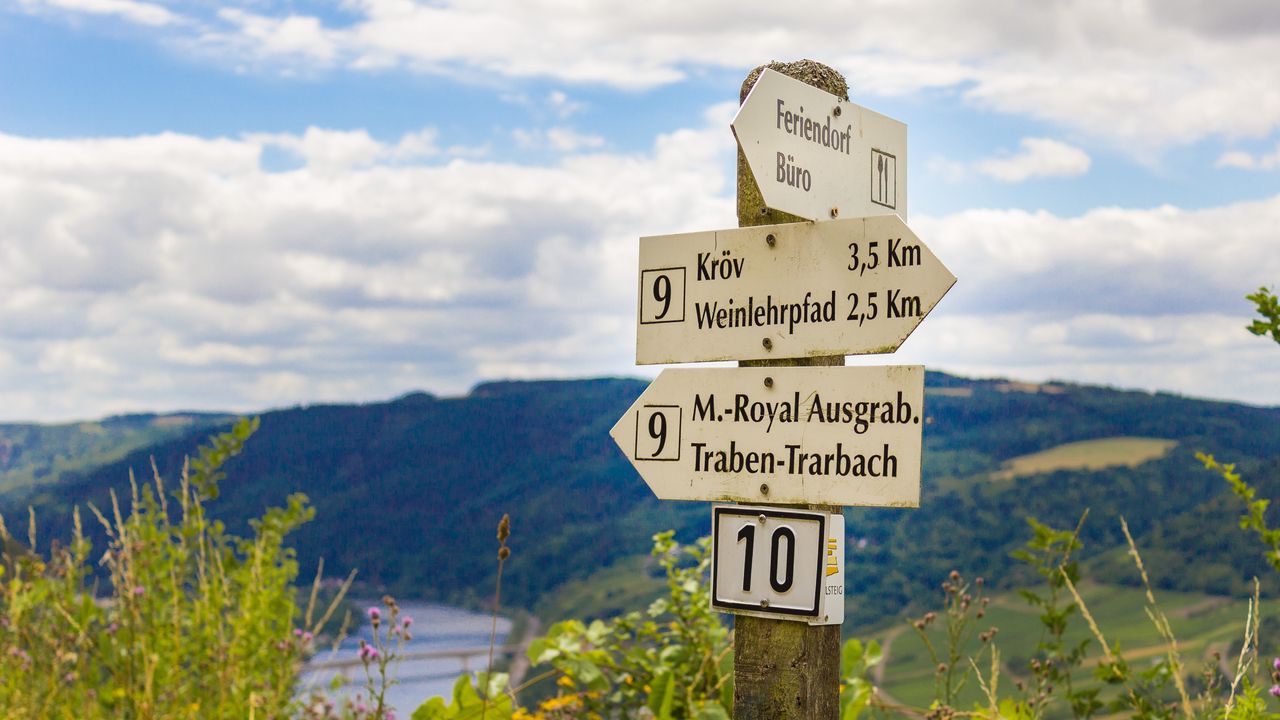 Wallpaper signs, germany, pole, directions, mountains