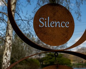 Preview wallpaper silence, sign, word, text, metal