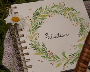 Preview wallpaper silentium, inscription, word, notepad, lettering