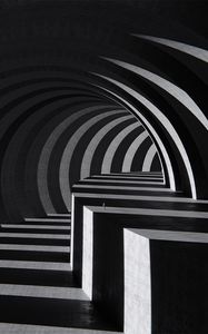 Preview wallpaper silhouette, alone, arch, architecture, black and white