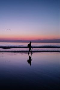 Preview wallpaper silhouette, alone, beach, dark