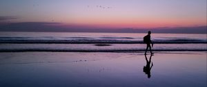 Preview wallpaper silhouette, alone, beach, dark