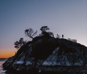 Preview wallpaper silhouette, alone, night, dark