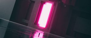 Preview wallpaper silhouette, alone, portal, glow, pink