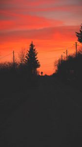 Preview wallpaper silhouette, alone, road, twilight, dark