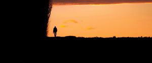 Preview wallpaper silhouette, alone, rock, dark