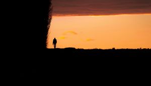 Preview wallpaper silhouette, alone, rock, dark