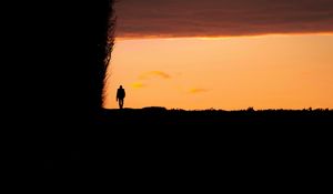 Preview wallpaper silhouette, alone, rock, dark