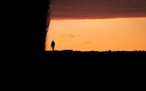 Preview wallpaper silhouette, alone, rock, dark