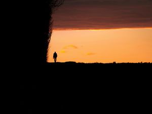 Preview wallpaper silhouette, alone, rock, dark