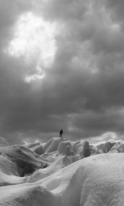 Preview wallpaper silhouette, alone, snow, ice, winter
