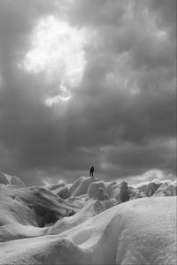Preview wallpaper silhouette, alone, snow, ice, winter