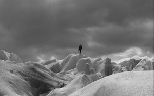 Preview wallpaper silhouette, alone, snow, ice, winter