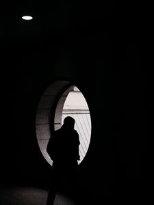 Preview wallpaper silhouette, alone, window, light, darkness