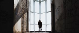 Preview wallpaper silhouette, architecture, windows, lonely