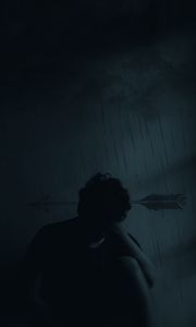 Preview wallpaper silhouette, arrow, loneliness, lonely, sadness, darkness