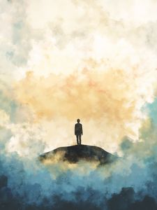 Preview wallpaper silhouette, art, sky, loneliness, lonely