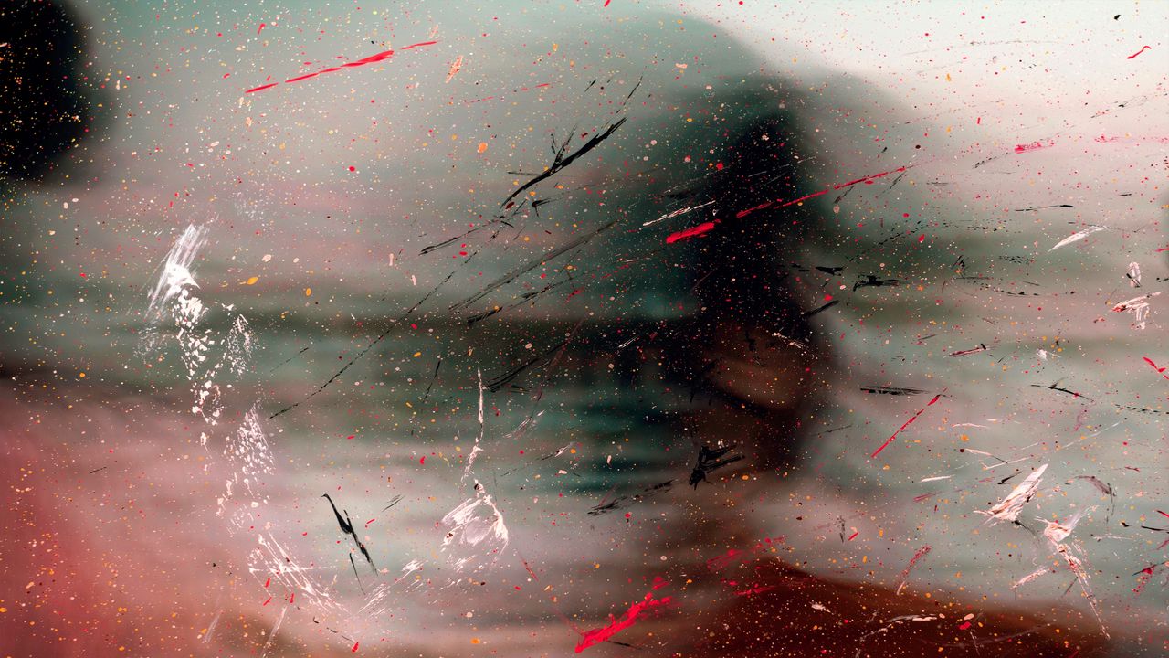 Wallpaper silhouette, blur, paint, distortion